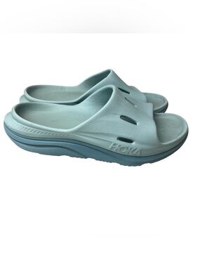 Hoka One One Ora Recovery Unisex Blue Cushioned Slides Sandals M/8 W/11